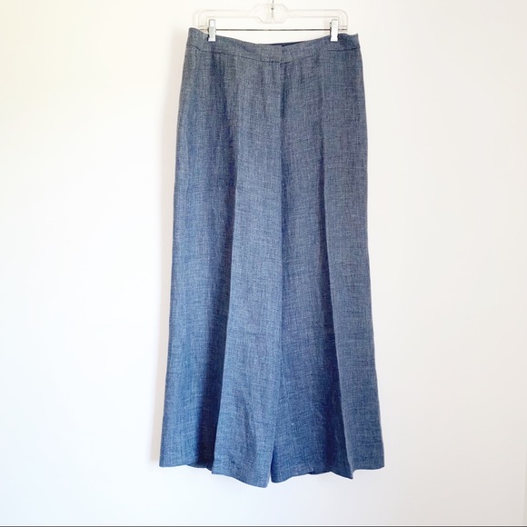 2Pc Lafayette 148 Conall Jacket and Dalton Wide Leg Pants Linen Blend Bluestone - Picture 11 of 16